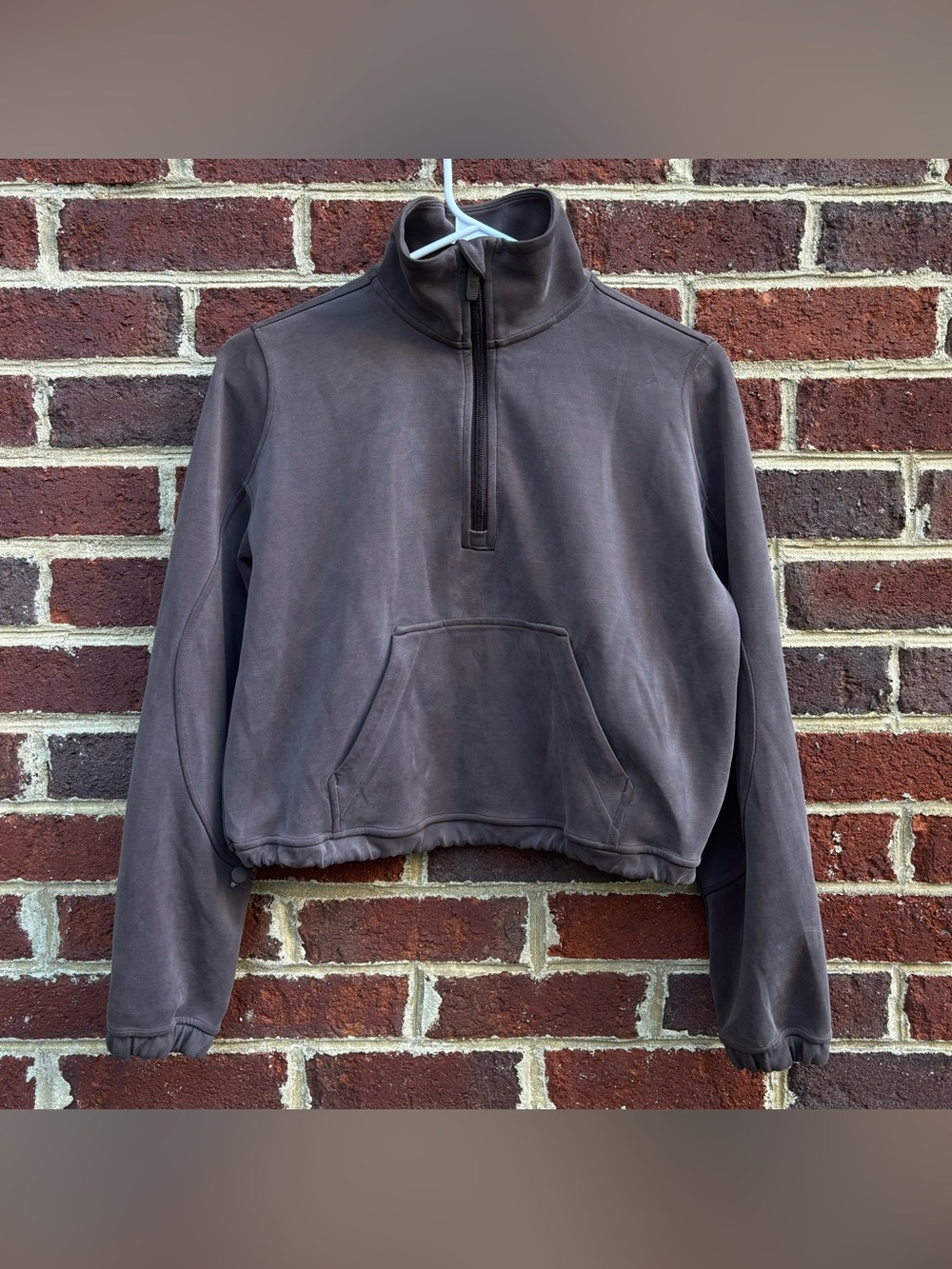 Lululemon Brushed Softstreme Half Zip Pullover In Espresso Size 0